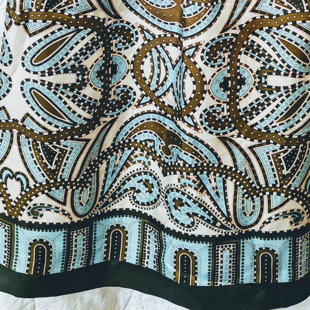 J Crew "vintage" silk blue and brown dress - Picture 5 of 13